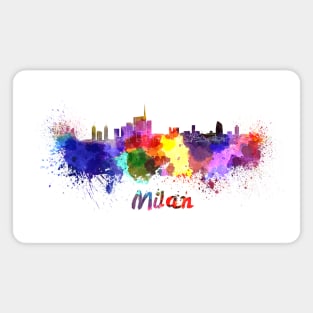 Milan skyline in watercolor Magnet